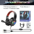 thumbnail image 2 of Open Box bopmen T8 USB Gaming Headset Wired Over Ear with RGB Lights, 2 of 7