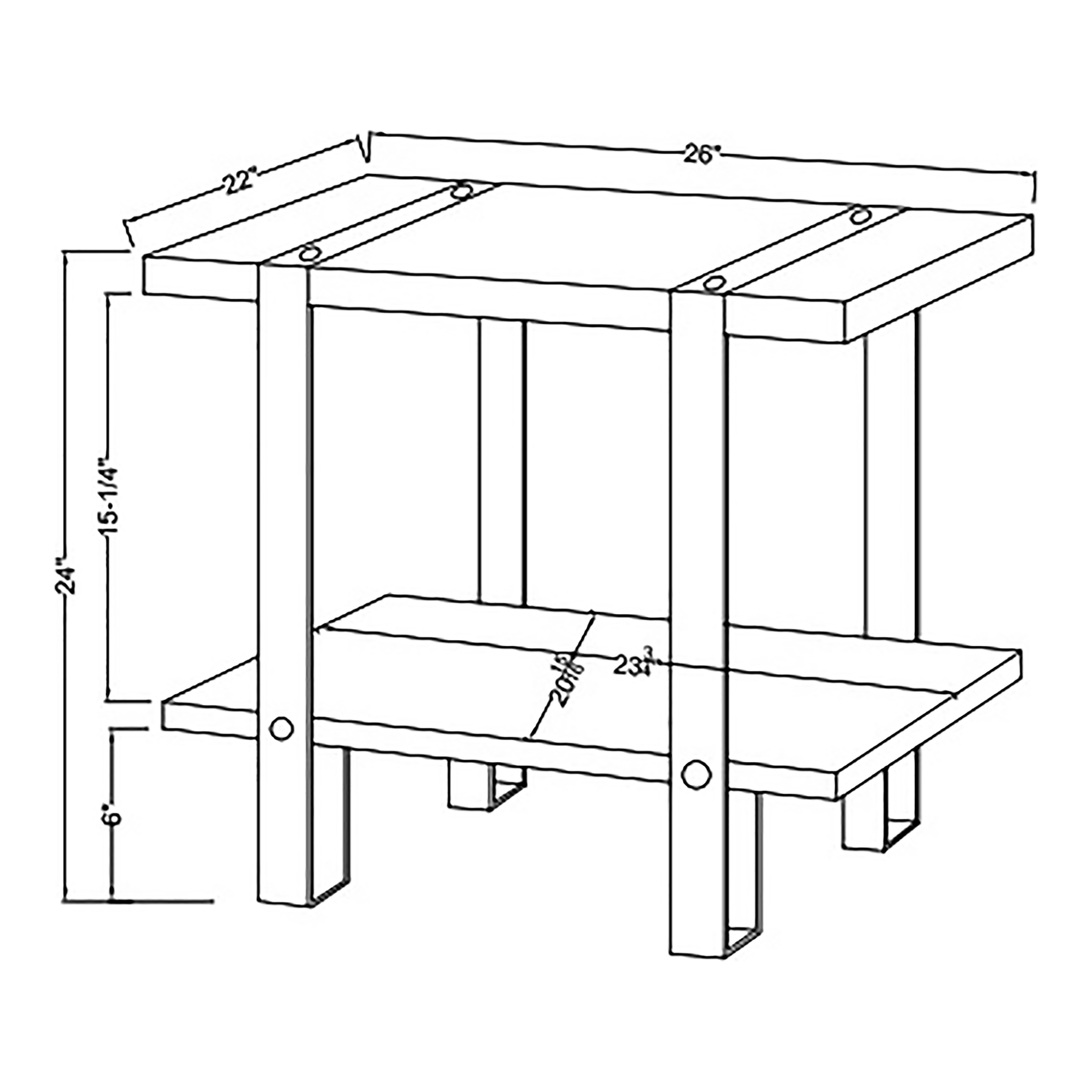 Furniture of America Ganlo 1-Shelf Console Table, Dark Oak