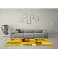 thumbnail image 3 of Ahgly Company Machine Washable Indoor Rectangle Patchwork Yellow Transitional Area Rugs, 8' x 10', 3 of 4