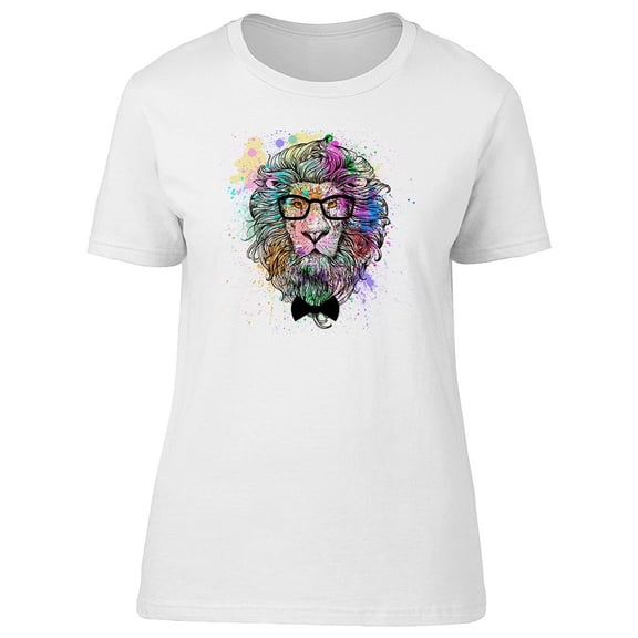 Cool Watercolor Hipster Lion T-Shirt Women -Image by Shutterstock, Female Small