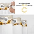 thumbnail image 5 of Farm Sunflowers No Hook Shower Curtain with Snap in Liner Summer Floral Truck Leaves Fruit Wood Grain Waterproof Bathroom Shower Curtain with See Through Top Window for Bathtub 54" x 78", 5 of 9