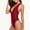 Wine, variant on One Piece Swimsuits for Women Plunge Neck Bathing Suits Mesh Hollow Out Slim Fit Tummy Control Swimwear for Vacation,Pink,S