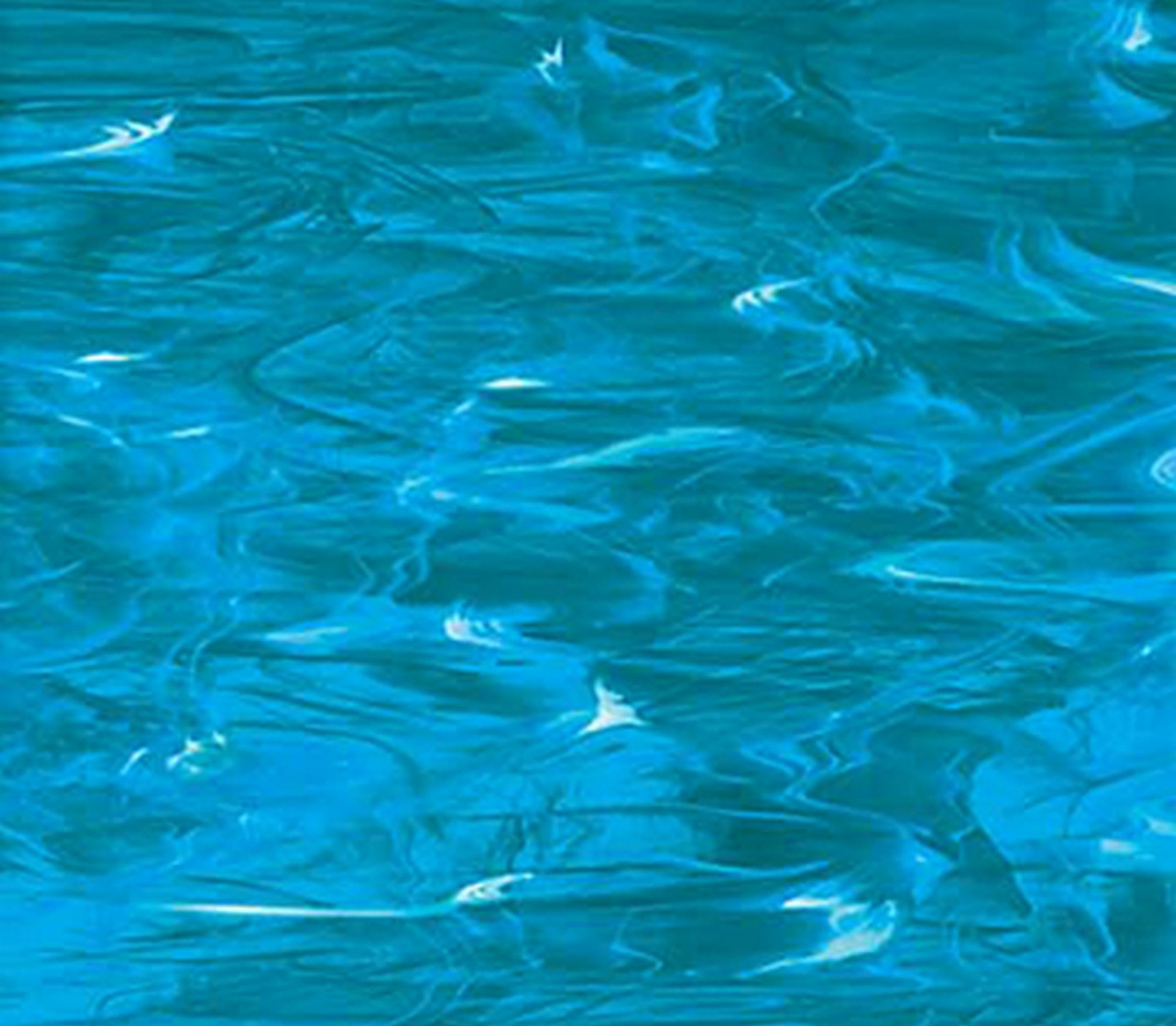 OCEANSIDE STAINED/FUSING GLASS SHEETS DEEP AQUA/WHITE WISPY FUSIBLE