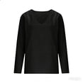 thumbnail image 5 of KkSLirnhs Womens Shirts Plus Size Tunic for Leggings Womens Spring and Summer Round Neck Short Sleeve Solid Loose Casual Cotton Blue M, 5 of 6