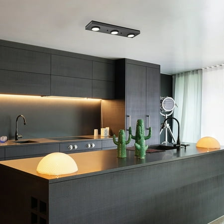 Globe Electric 59941 Bleecker 3 Light 19  Wide Led Accent Light Ceiling Fixture - Black