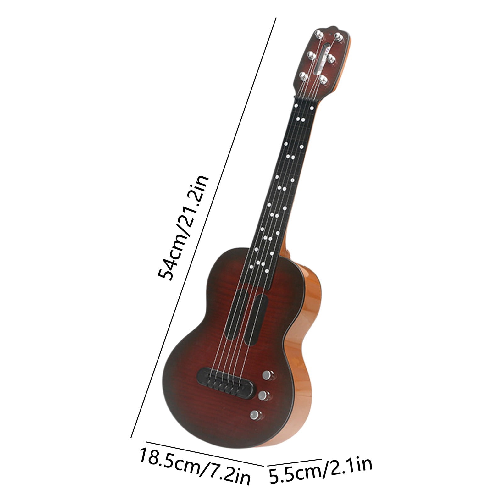 Kids Electric Guitar Toy Simulation Ukulele with Touch Sensitive Strings Adjustable Tuning Pegs Educational Musical Instrument for Children(Black)