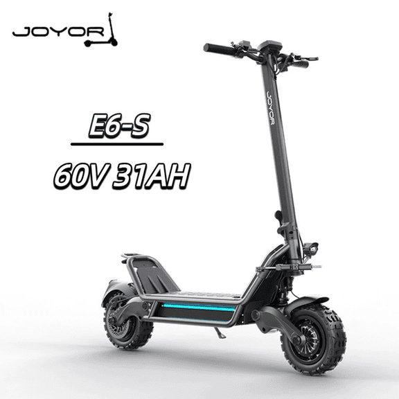 JOYOR E6-S Adult Folding Electric Scooter, 3200W Peak Dual Motor, 60V 31.5Ah Battery, 62.2 Miles Range, 49.7MPH, 11" Tubeless Off-Road Tires