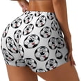thumbnail image 1 of Balery Happy Football Pantalones cortos de entrenamiento estampados para mujer, sin costuras, ajustados, para gimnasio, yoga, correr, deportes, ejercicio activo, fitness.-Small, 1 of 8