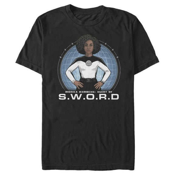 Men's Marvel WandaVision Monica Rambeau Agent of S.W.O.R.D Graphic Tee Black Small