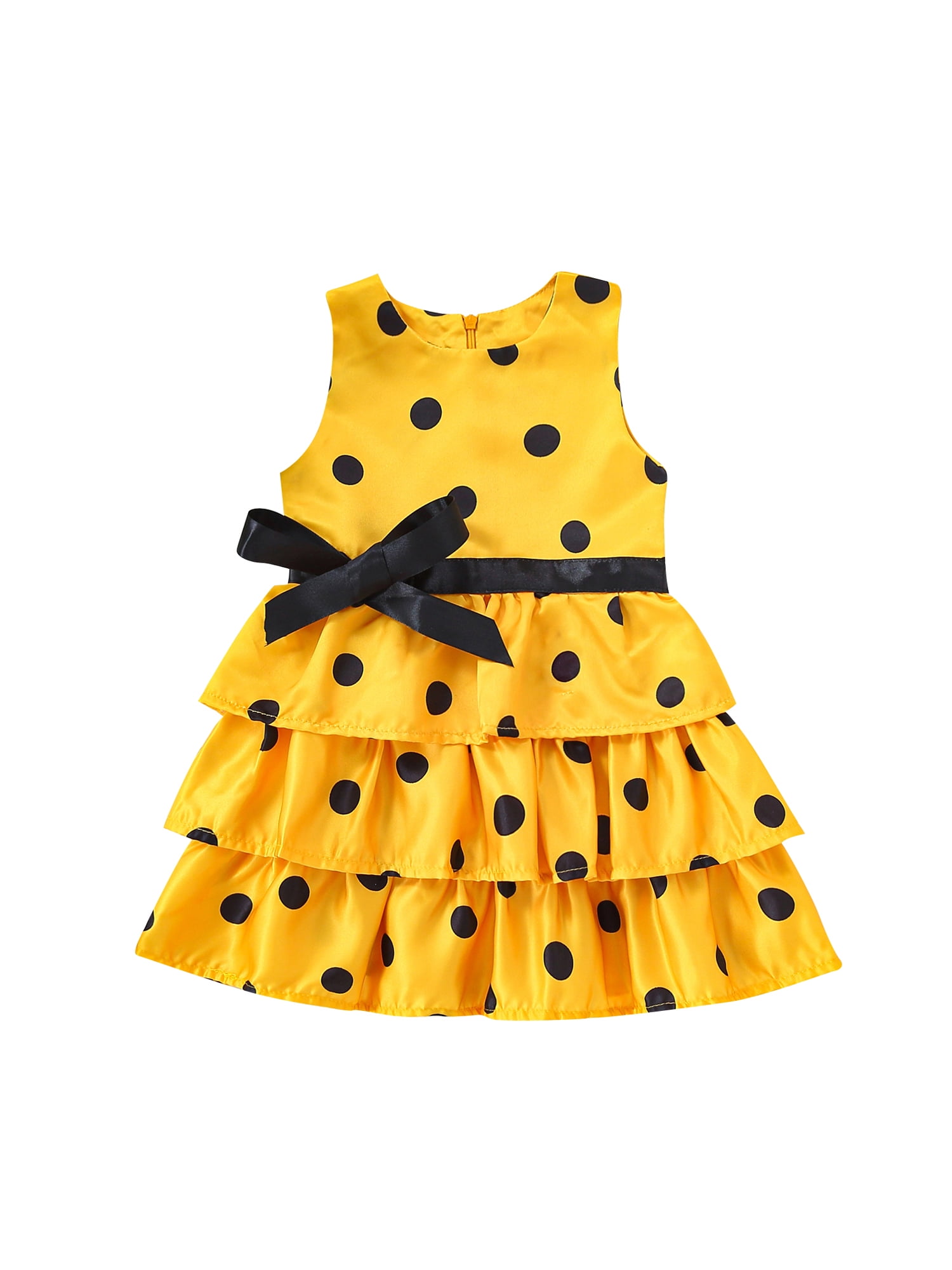 Diconna Toddler Baby Girl Summer Dress Outfit Sleeveless Polka Dots