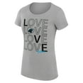 thumbnail image 2 of Women's G-III 4Her by Carl Banks Heather Gray Carolina Panthers Love Graphic Fitted T-Shirt, 2 of 5