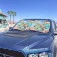 thumbnail image 2 of Binienty Flower Turtle Windshield Sun Shade Folding Car Window Shades for Front Window Easy to Install Removable and Heat Reflector Windshield Cover Fit Women Men, 2 of 7
