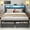 Rustic Gray, variant on Fluest Queen Bed Frame with 2-Tier Storage Headboard, Metal Bed Frame with Storage Drawers & Built-in Charging Station & LED, Noise-Free, No Box Spring Needed, Easy Assembly, Retro Brown