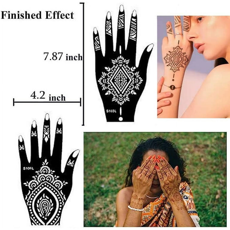 Indian Henna Tattoo Paste Stickers Temporary Tattoo Kit Body Paint Mehandi  Ink, 1 unit - Pay Less Super Markets