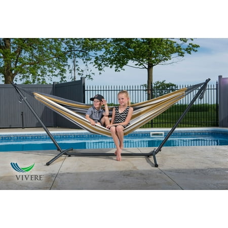 Vivere Double Hammock with Stand Combo, Desert (Best Double Hammock With Stand)