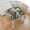thumbnail image 2 of BANET Sea Seahorse Tablecloths Retro Compass Wooden Nautical Coastal Ocean Seahorse Starfish Theme Table Linen Cloth Cover for Home Kitchen Dining Room Outdoor Patio Decoration White, 2 of 7