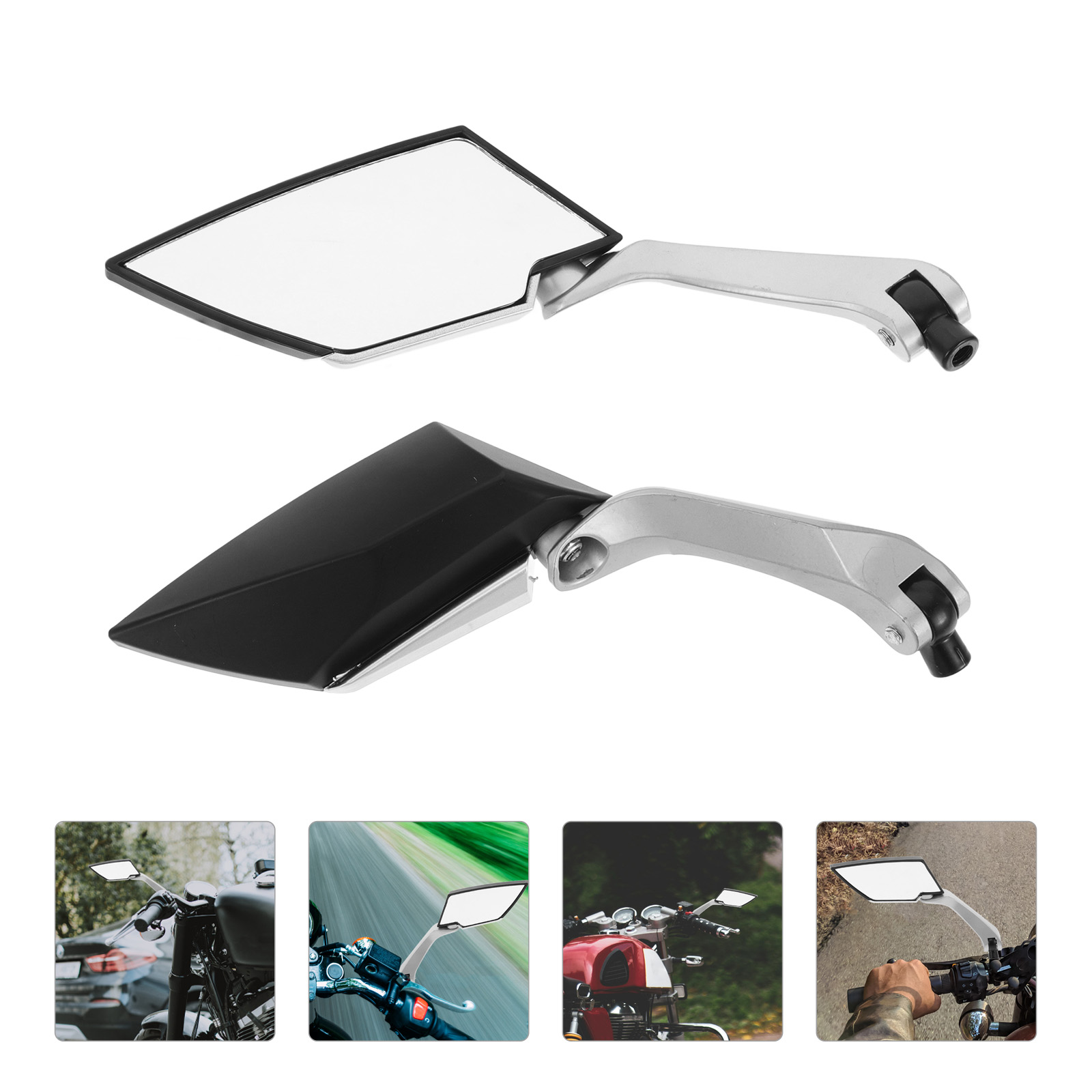 ITSELFER 1 pair of Universal Motorcycle Rear View Mirrors for Electric Bikes Scooters Handlebar Mount Side Mirrors Safety Mirrors for Motorbike