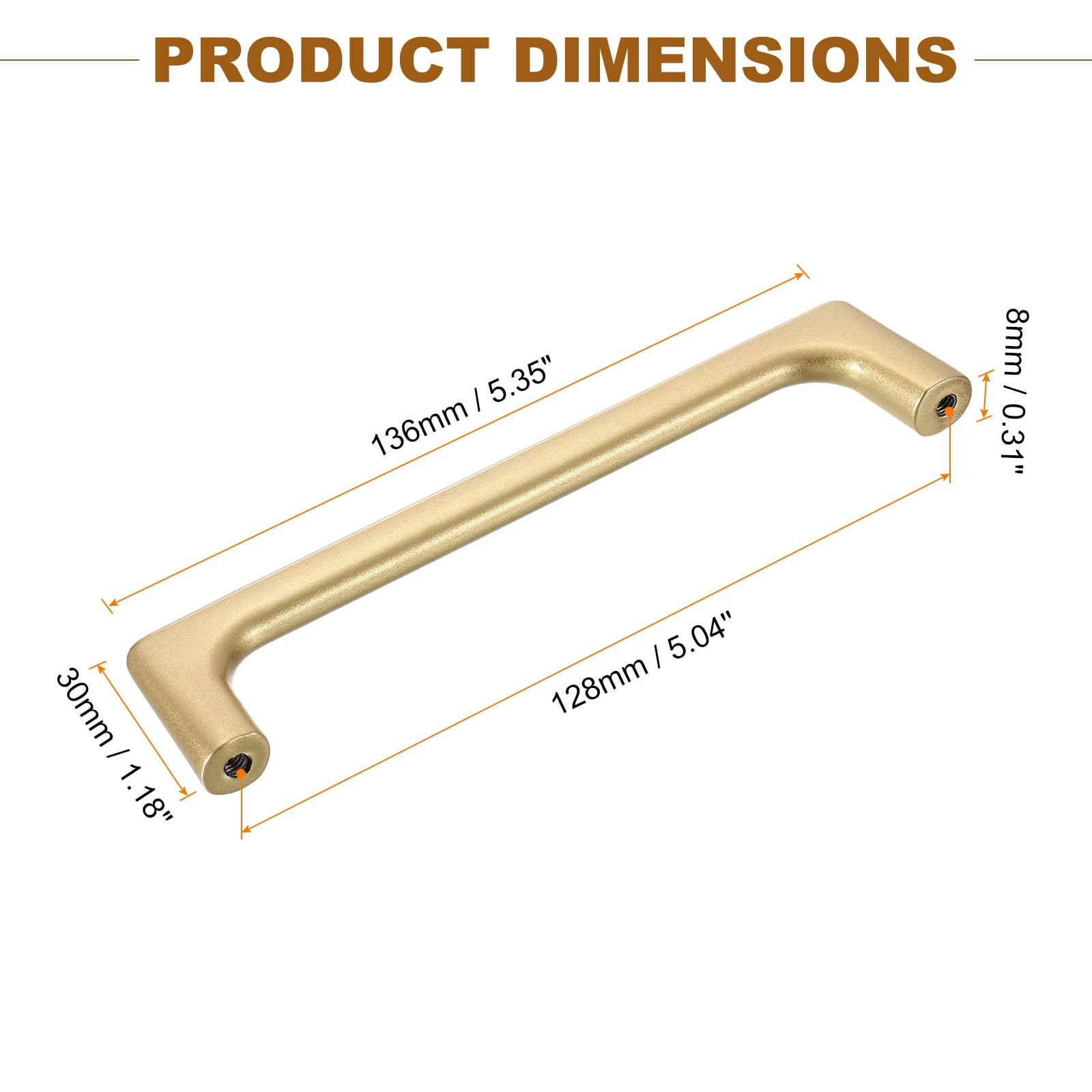 Unique Bargains Durable Aluminum Alloy Cabinet Pulls for Kitchen Applications 5" Gold