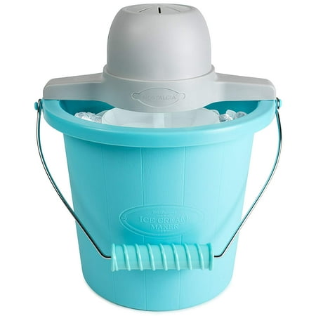 ICMP400BLUE 4-Quart Electric Ice Cream Maker with Easy Carry Handle, Works best with Nostalgia Ice Cream Mixes: Try the creamy French Vanilla (ICP825VAN8PK), indulgent.., By (Best Ice Cream Maker 2019)