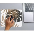 thumbnail image 4 of Boho Tropical Leaf Beige Black Modern Mousepad 9.5x7.9in Non-Slip Rubber Base Square Desk Decor for Computers, Laptop, Office, Home, & Dorm, 4 of 5