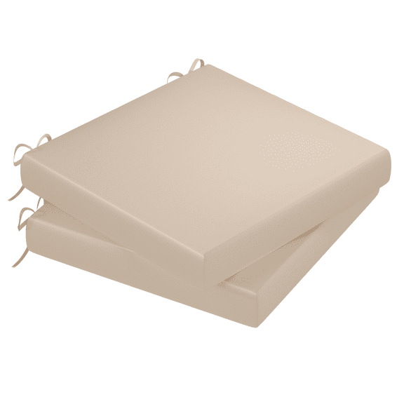 AECOJOY 19 x 19 x 3 Inches Outdoor Seat Pads Seat Cushions Set of 2, Splashproof & Fade Resistant Seat Chair Cushions Square Patio Cushions, Beige