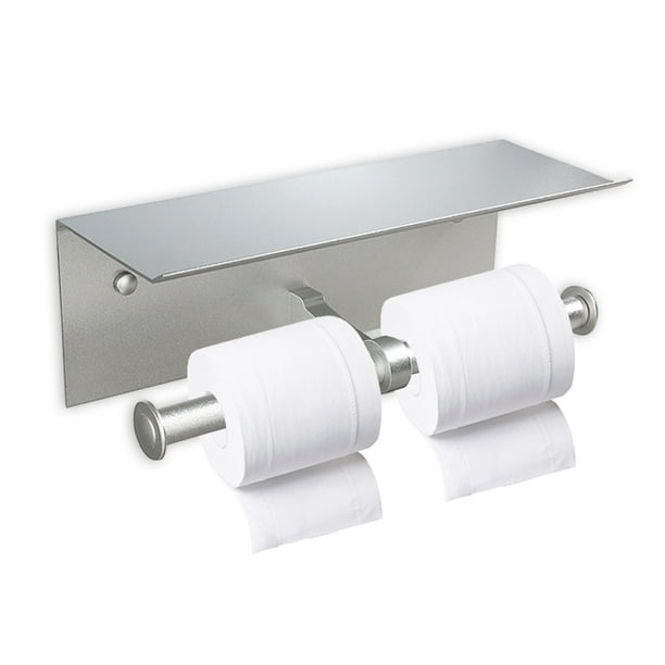 Porta papel higiénico doble capa con rejilla de mano - Dispensador de papel doble rollo MFZFUKR BST3019318-1