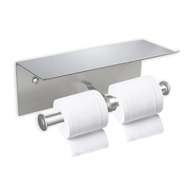 Portarrollos de papel higiénico de doble capa con rejilla para manos - Dispensador de papel de doble rollo