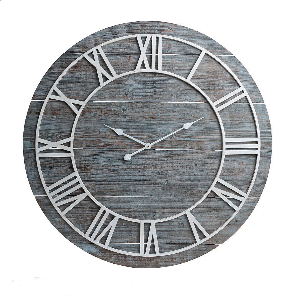 Distressed Clock Wood Clock Charcoal Clock Wall Clock White number clock Farmhouse Clock Decorative Clock Gray Clock