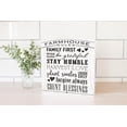 thumbnail image 2 of Farmhouse Rules White Woodgrain 10 x 10 Wood Tabletop Sign Plaque, 2 of 4