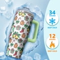 thumbnail image 4 of Holiday Merry Christmas 30oz Stainless Steel Coffee Tumbler with Handle and Straw Lid, Leak Proof Insulated Travel Mug, Winter Gift for Women, 4 of 5