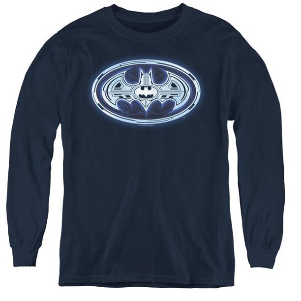 T-shirt à Manches Longues Batman & Cyber Bat Shield-Youth - Bleu Marine - Moyen