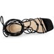 thumbnail image 5 of Sandalias de tacón grueso con tiras y cordones para mujer Negro 39, 5 of 6