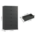 thumbnail image 2 of Homfa 6 Drawer Vertical Dresser for Bedroom, Modern Chest of Drawers Wood Storage Cabinet for Living Room, Black, 2 of 7