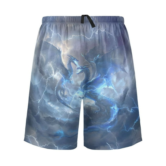 joogoo Mens Swim Trunks Cool Dragons Beach Shorts Drawstring Elastic Waist Swimwear Bathing Suits L