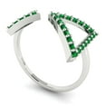 thumbnail image 2 of Statement Engagement Ring for Women - 0.2475ct Simulated Emerald in 14K White Gold Promise Ring, 2 of 6