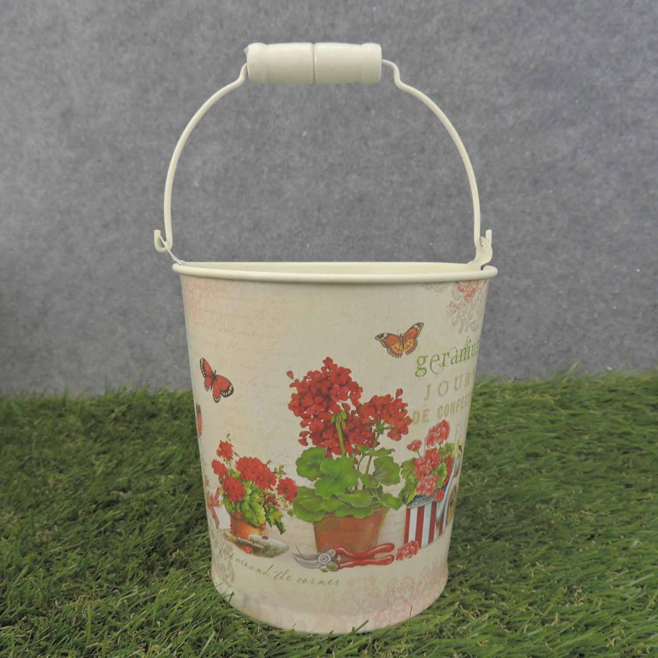 1 Pc, 4.75" Small Metal Bucket Planter w/Handle Great For Artificial