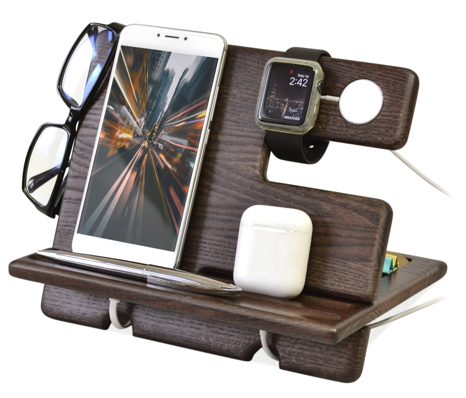Wooden Mobile Phone Stand, Personalized Docking Station, Gift for