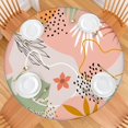 thumbnail image 2 of Oxford Fabric Boho Tablecloth with Waterproof Surface and Elastic Hem, Fits 45-52" Round Table, Great for Kitchen and RV Brunches, 2 of 7