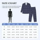 thumbnail image 4 of Balery Purple and Blue Squares Pijama para Hombre de Dos Piezas con Manga Larga, Conjunto de Dormir y Descanso Suave con Bolsillos-Large, 4 of 7