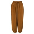 thumbnail image 3 of Pants for Women Work Plus Size Solid Color Casual Loose Yoga Trousers Palazzo Wide Leg Pants, 3 of 7
