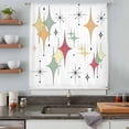 thumbnail image 4 of Multicolor Diamond Semi Sheer Curtains Drapes for Living Room, Bedroom, French Doors Window 72 Inches Long, Modern Geometric Middle Century Rod Pocket Chiffon Curtain Drapery Voile Draperies Panel, 4 of 8