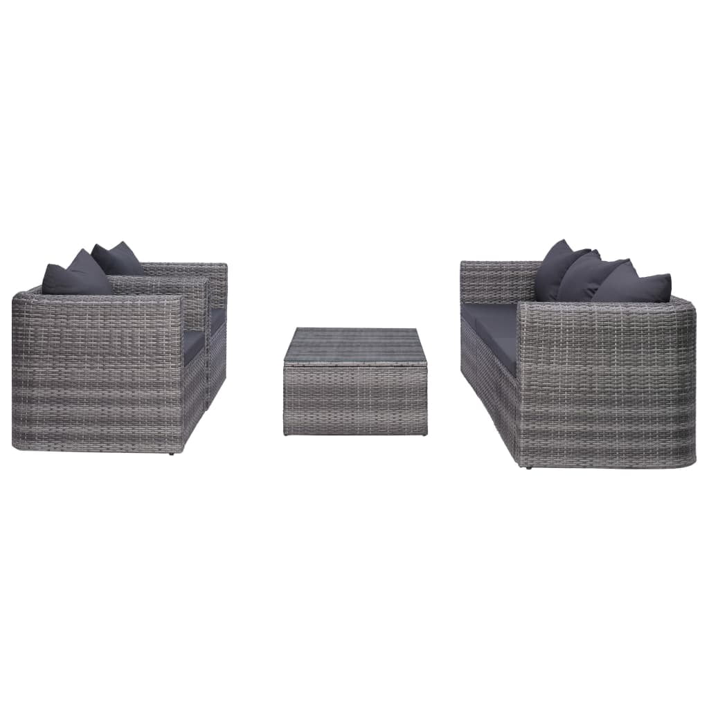 Kepooman Outdoor Patio Rattan Sectional Sofa Set with Cushions & Pillows, Set of 6, Grey Kepooman Outdoor Patio Rattan Sectional Sofa Set with Cushions & Pillows, Set of 6, Grey