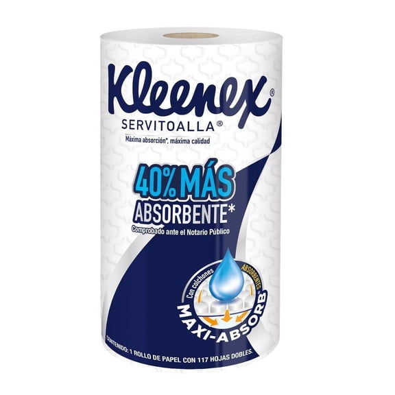 Servitoalla Kleenex maxi absorb 1 rollo con 117 hojas dobles