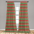 thumbnail image 5 of Ambesonne Fiesta Curtains, Mexican Blanket Pattern, Pair of 28"x63", Green Vermilion Cream, 5 of 5