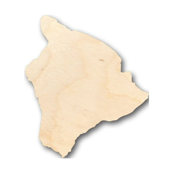 Unfinished Wood Hawaiian Island Big Island Shape - Craft - up to 46" DIY 3" / 1/8"