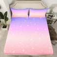 thumbnail image 2 of Castle Fairy Starry Sky Twin Sheet Sets 3pcs for Boys Girls,Dreamy Princess Twin Fitted Sheet Microfiber,Gradient Pink Purple Breathable Flat Sheet,Luxury Bedroom Decor, 2 of 7