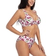 thumbnail image 2 of Daiia Lilies Flowers Women's Bikini Set Two Piece Swimsuit High Waisted Bikini Adjustable Straps Bikini Perfect for Beach, Pool, and Summer Vacation-Small, 2 of 9