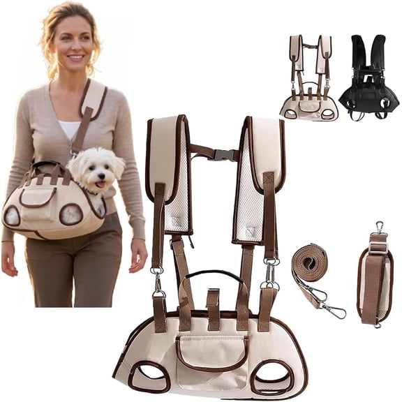 Dog Carrier Sling dog carrier, Hands Free Small Dog Puppy Carrier Bag, Breathable Crossbody Pet Sling Travel Bag with Adjustable Strap for Cats