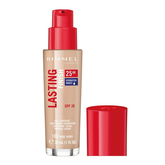 RIMMEL Lasting Finish 25Hr Liquid Foundation SPF20, 103 True Ivory, 1 fo