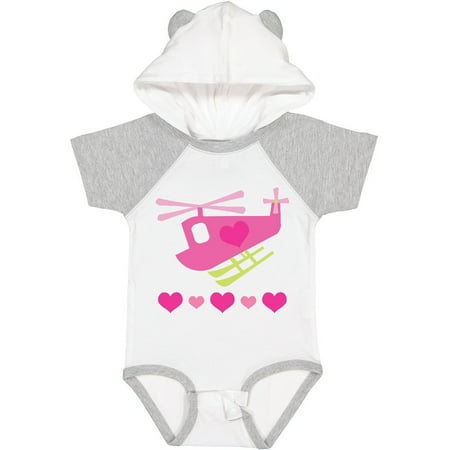 

Inktastic Valentine Pink Heart Helicopter Boys or Girls Baby Bodysuit